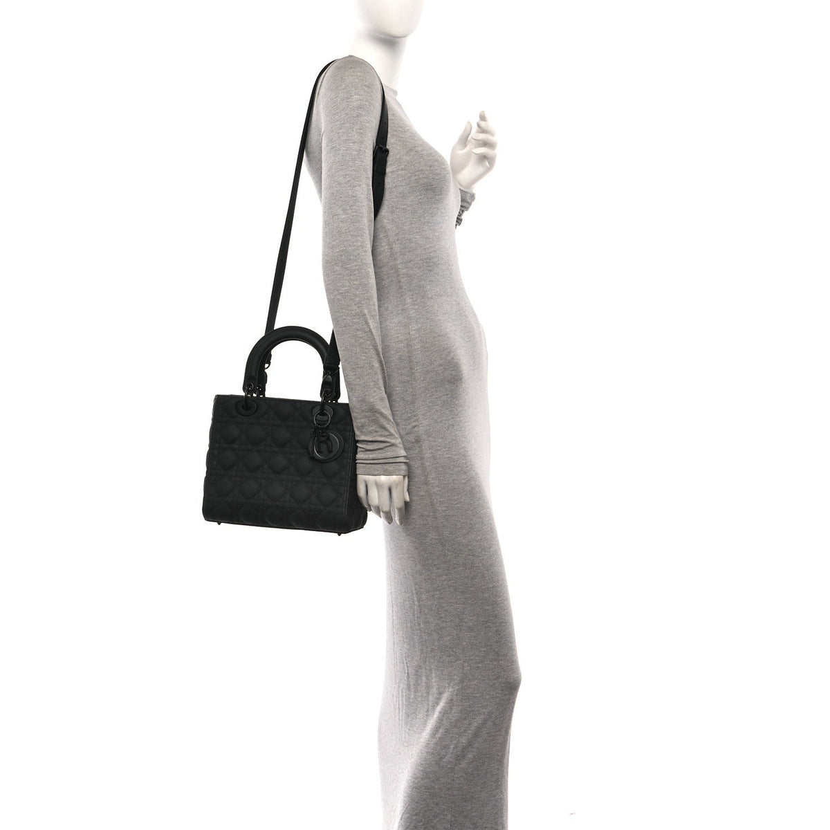 Ultra Matte Calfskin Cannage Medium Lady Dior Black AT My store