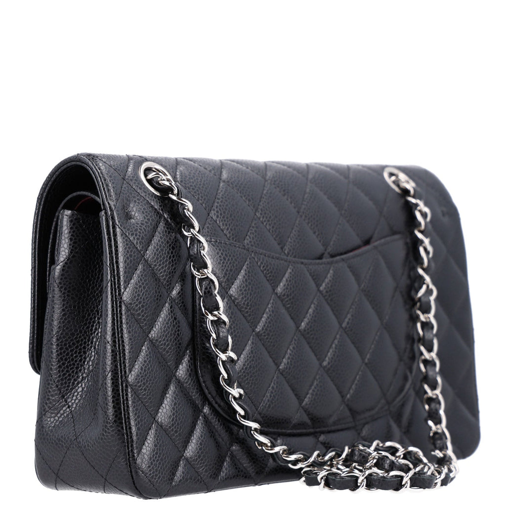 Caviar Quilted Medium Double Flap Black At My store