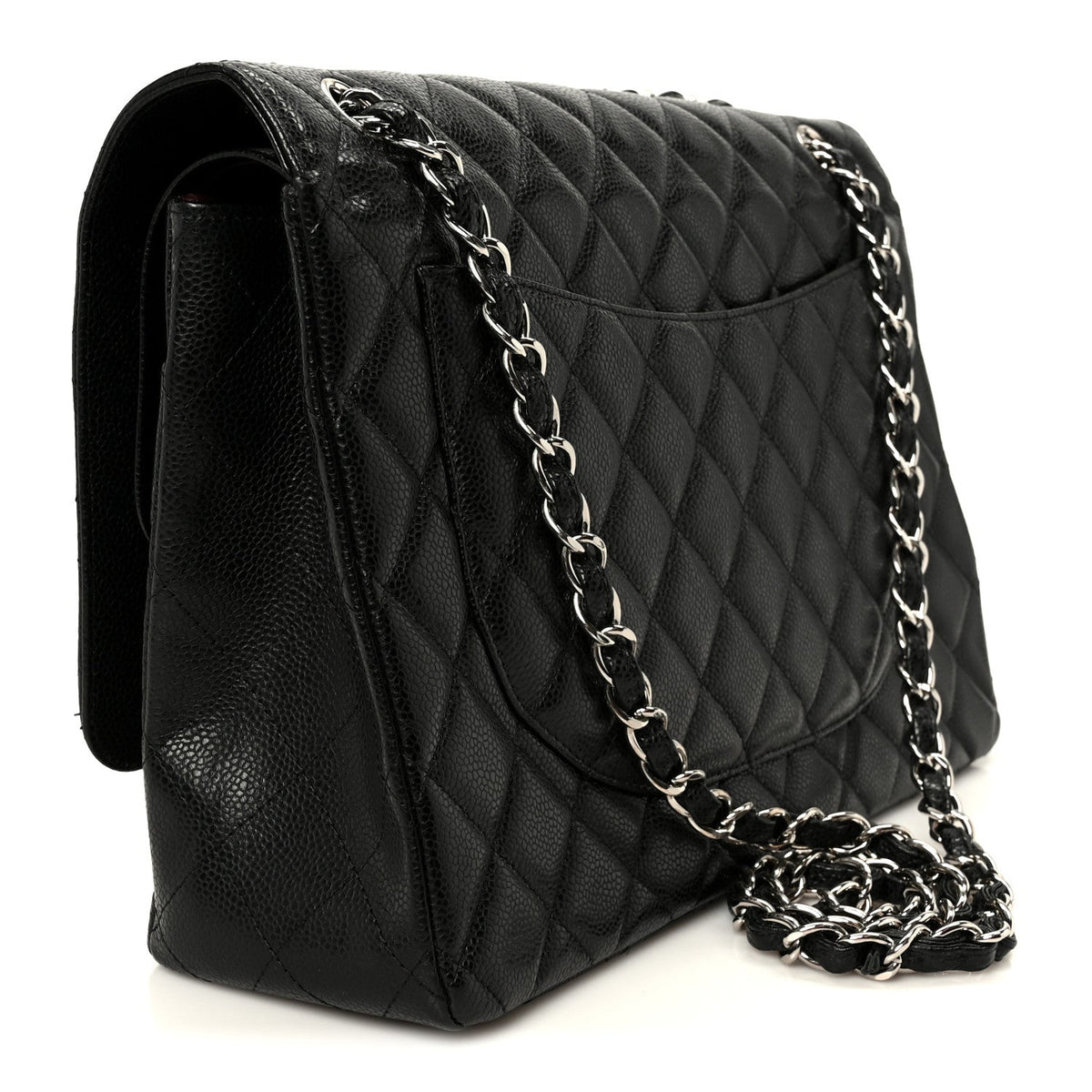 Caviar Quilted Maxi Double Flap Black At My store