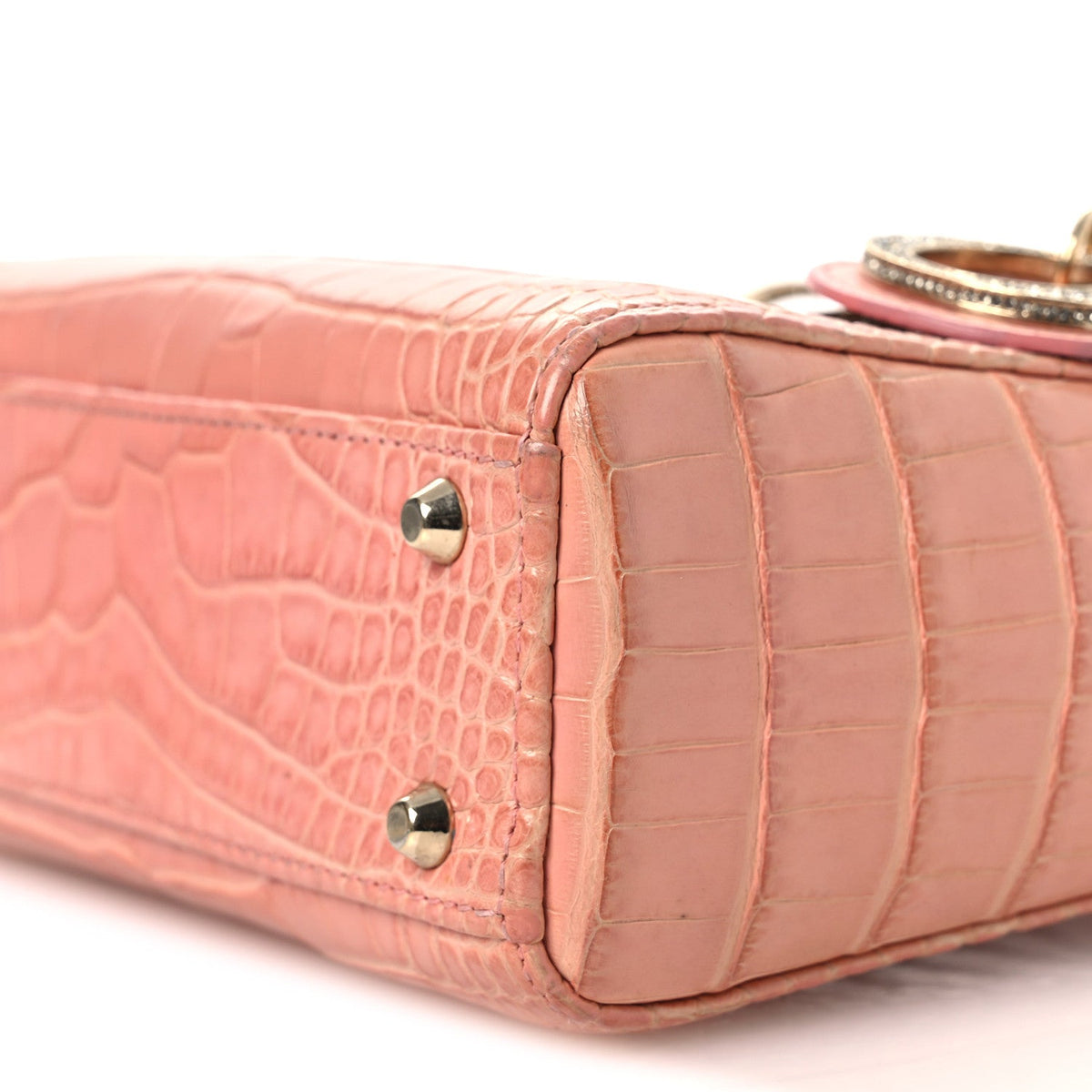 Alligator Crystal Mini Lady Dior Pink AT My store