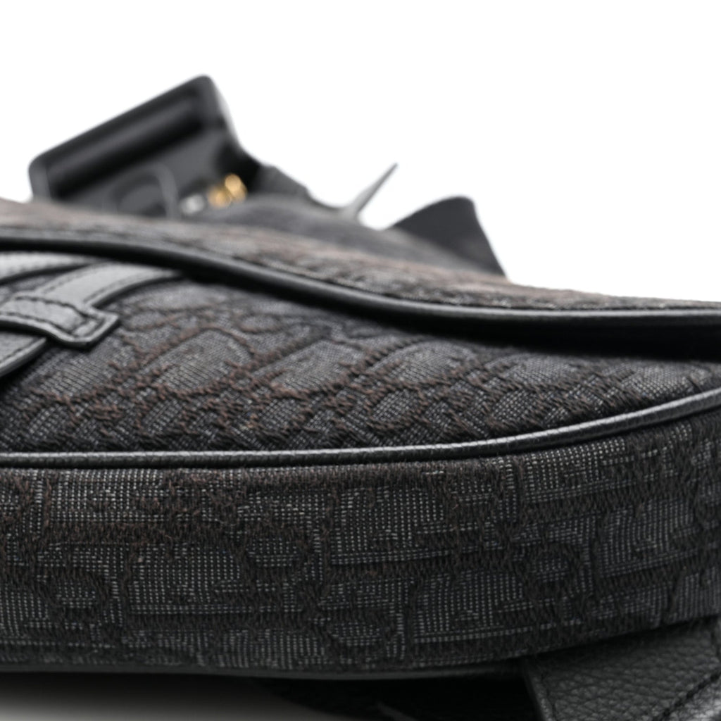 Oblique Mens Saddle Bag Black Blue AT My store