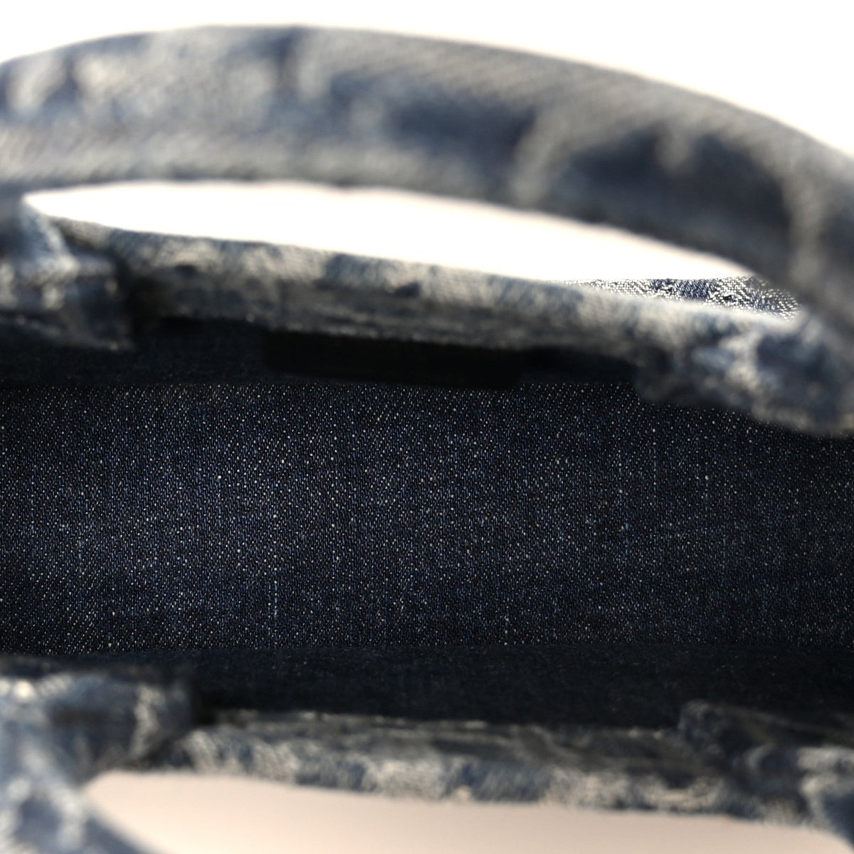 Denim Oblique Mini Book Tote With Strap Blue AT My store