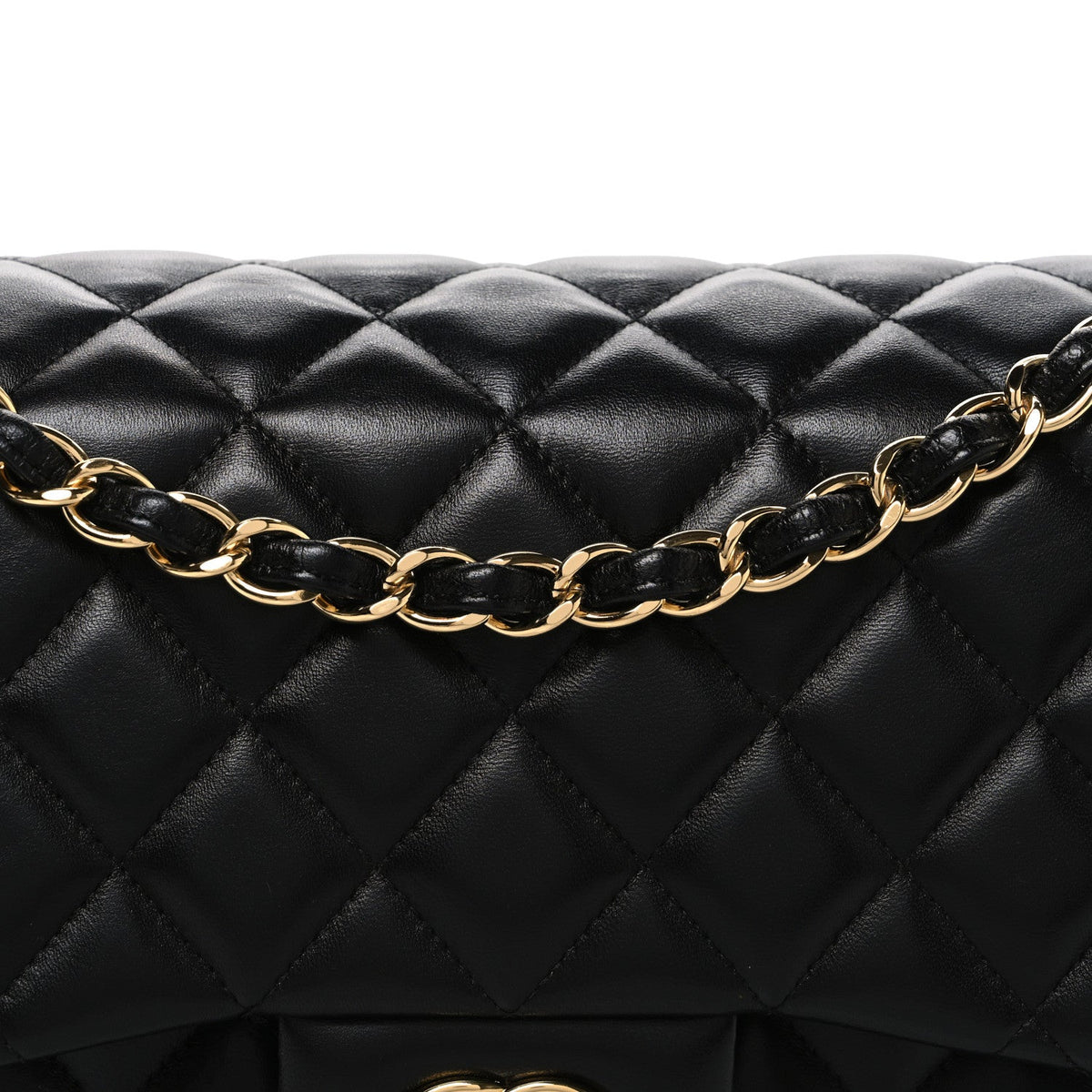 Lambskin Quilted Jumbo Double Flap Black At My store