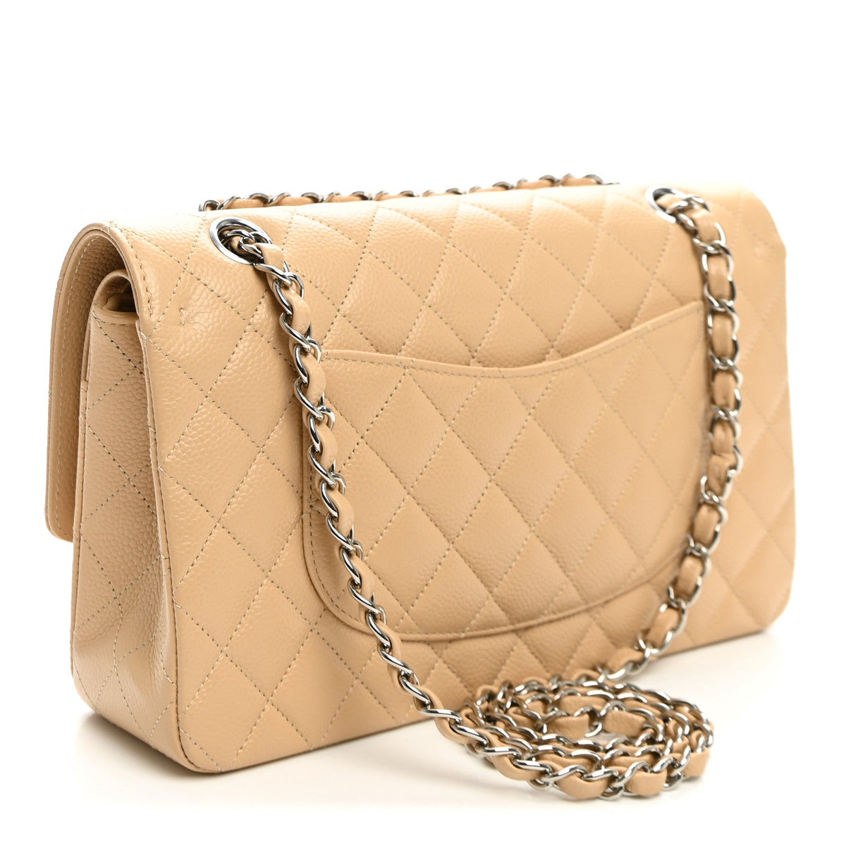 Caviar Quilted Medium Double Flap Beige At My store