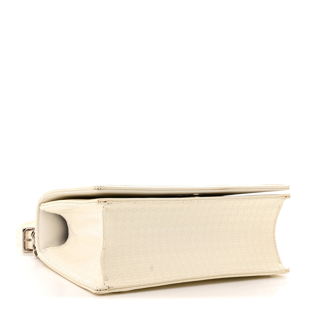 Patent Micro-Cannage Small Diorama Flap Bag White AT My store