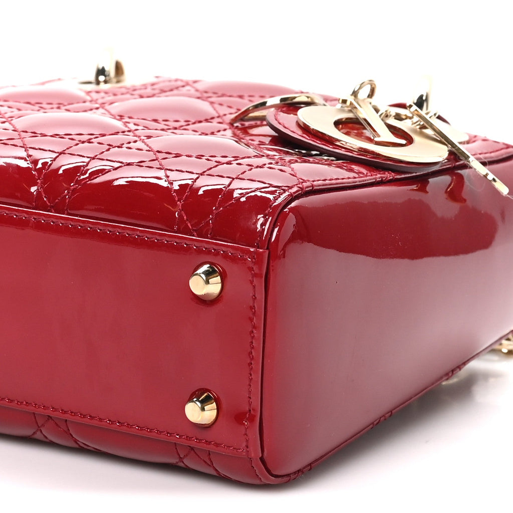 Patent Cannage Mini Lady Dior Red AT My store