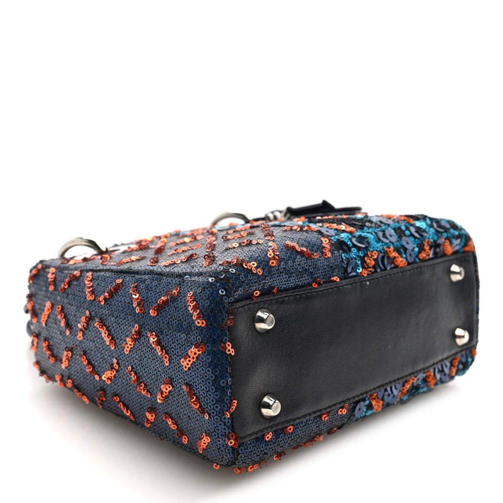 Sequin Lambskin Esprit Tokyo Mini Lady Dior Blue Multicolor AT My store