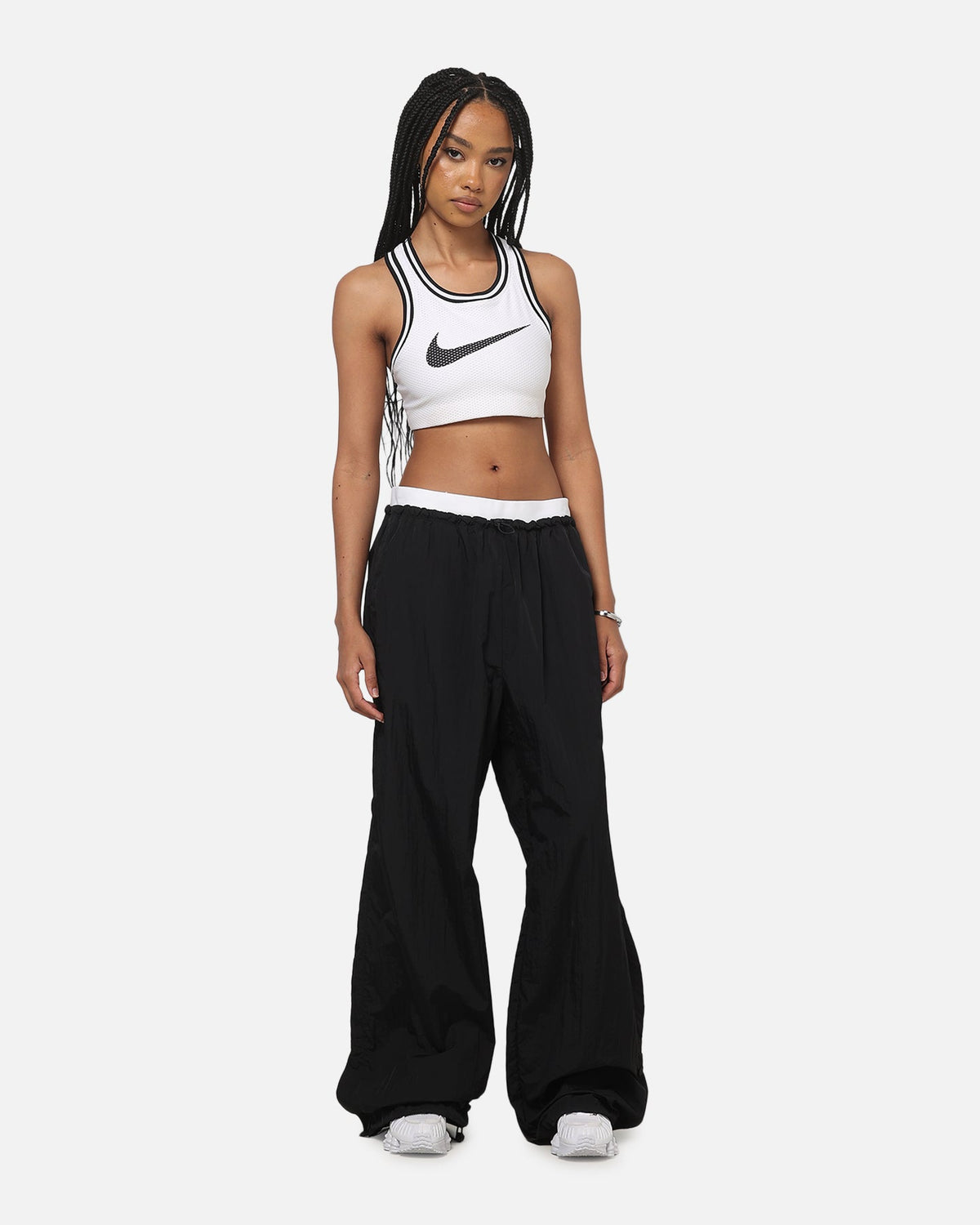 Top Seller Nike Women's Sportswear Loose High-Waisted Parachute Pants Black/Black/White