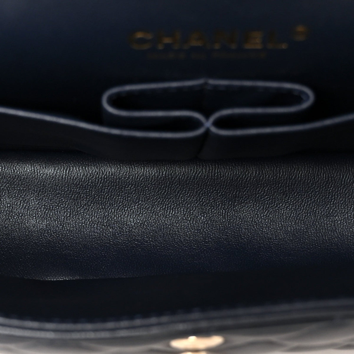 Lambskin Quilted Small Double Flap Navy At My store