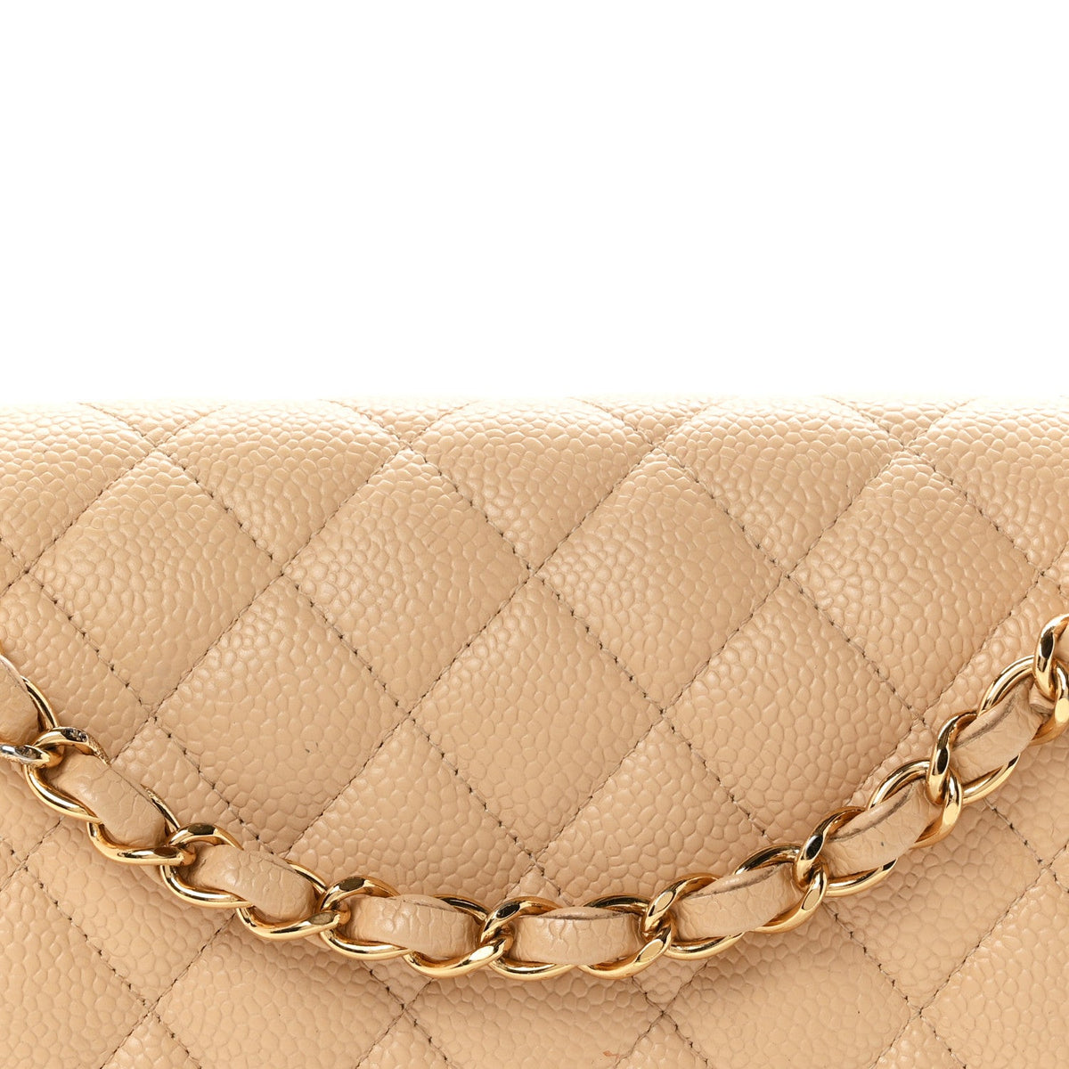 Caviar Quilted Medium Double Flap Beige At My store