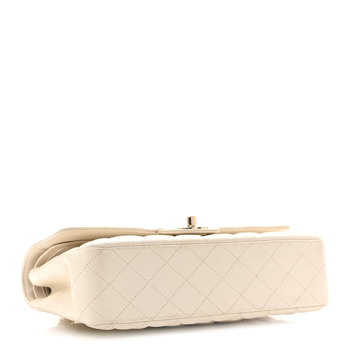 Caviar Quilted Medium Double Flap White At My store