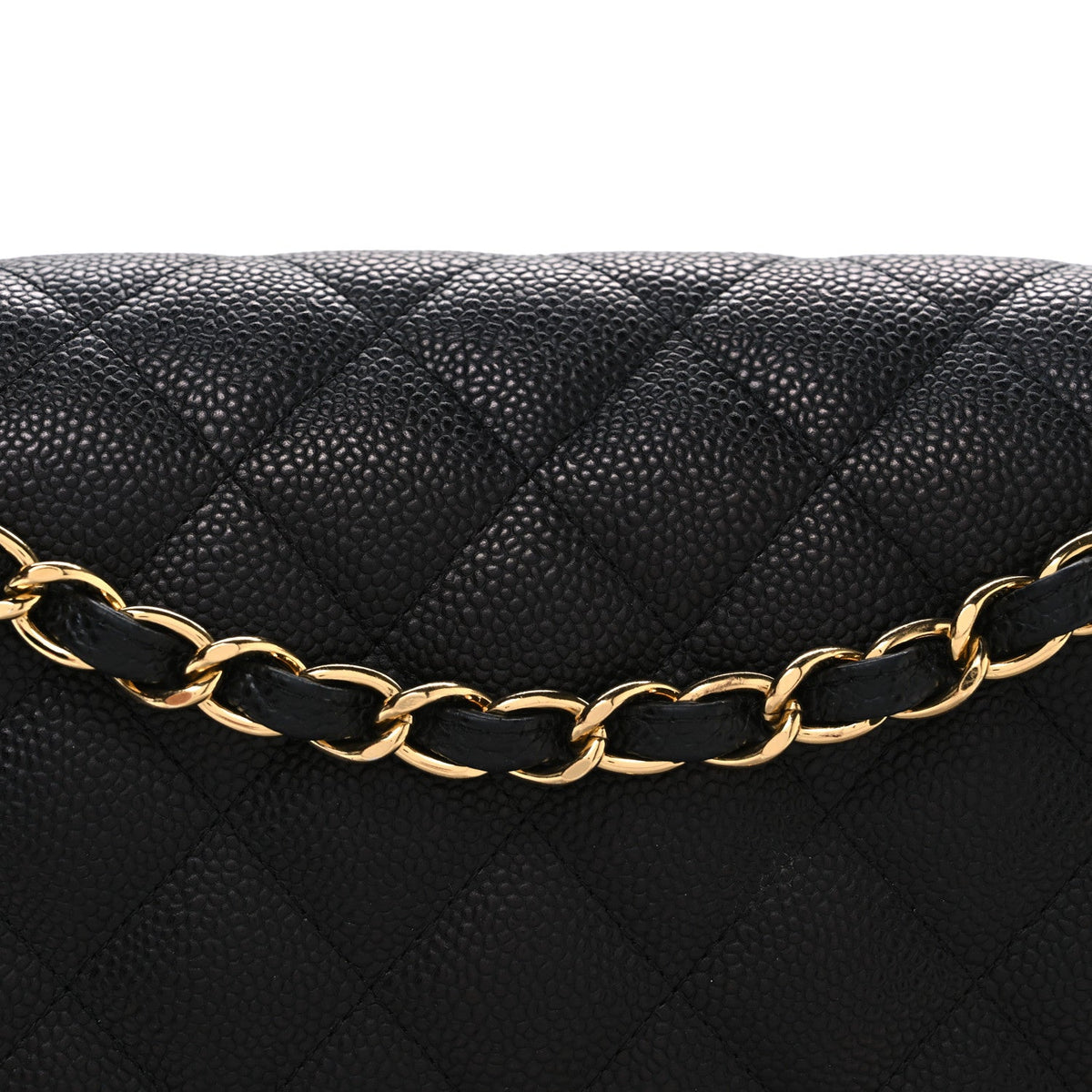 Caviar Quilted Jumbo Double Flap Black At My store
