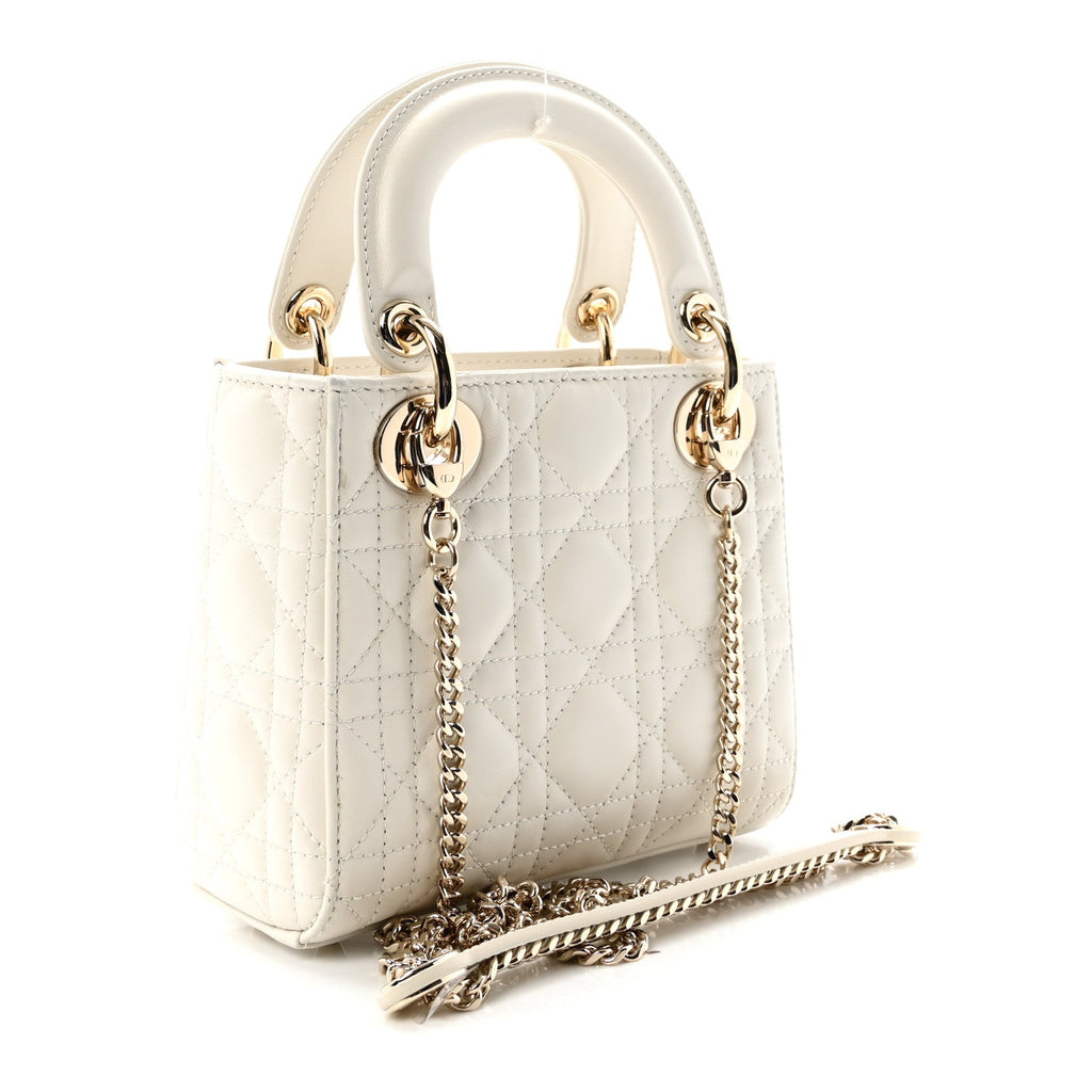 Lambskin Cannage Mini Lady Dior Latte AT My store