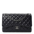 Lambskin Quilted Jumbo Double Flap Navy At My store