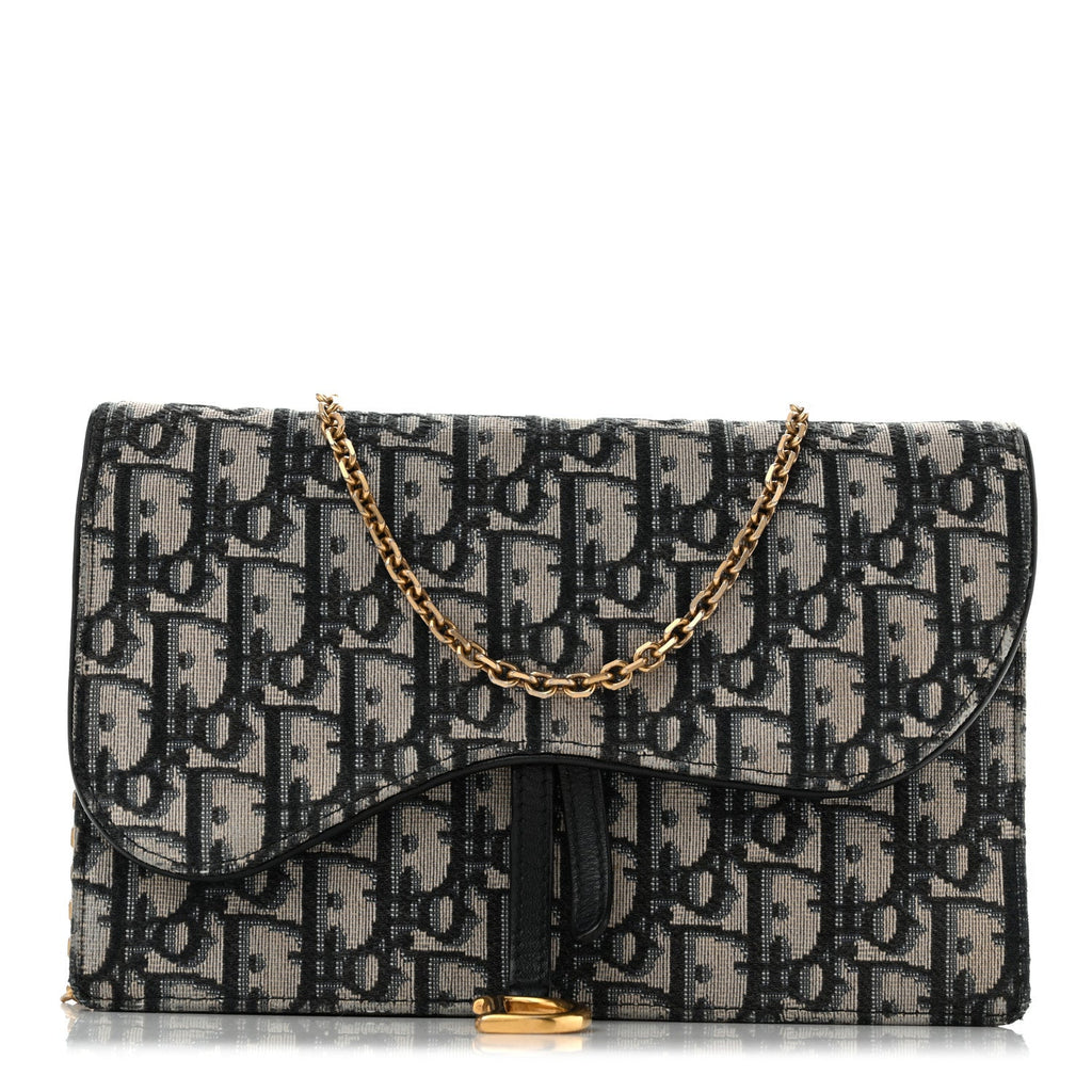 Oblique Saddle Chain Pouch Blue AT My store