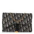 Oblique Saddle Chain Pouch Blue AT My store