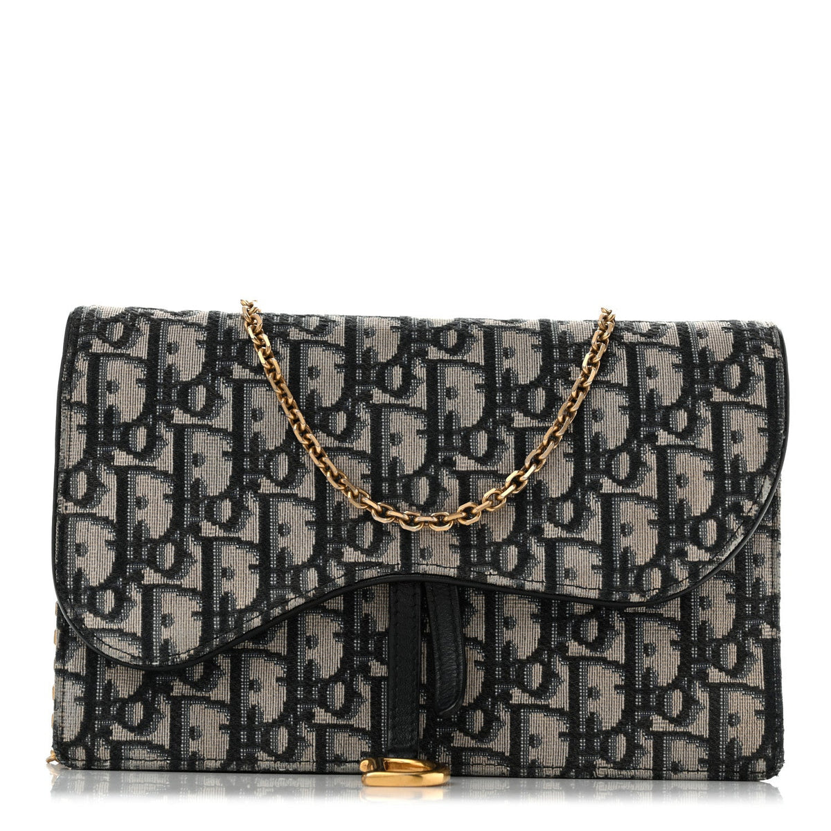Oblique Saddle Chain Pouch Blue AT My store