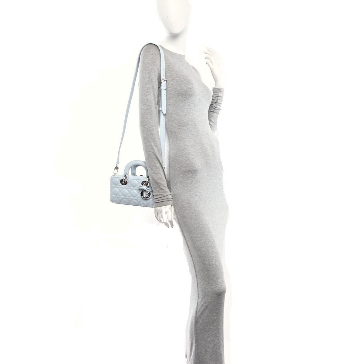 Lambskin Cannage Small Lady D-Joy Light Blue AT My store