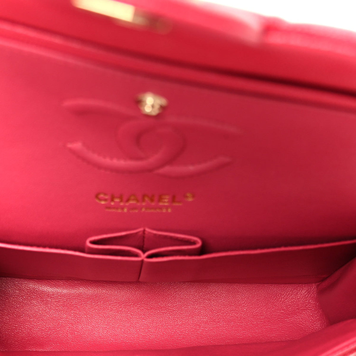Caviar Quilted Small Double Flap Dark Pink At My store