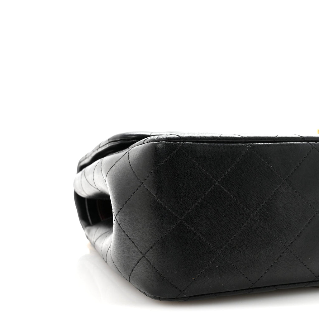 Lambskin Quilted Jumbo Double Flap Black At My store