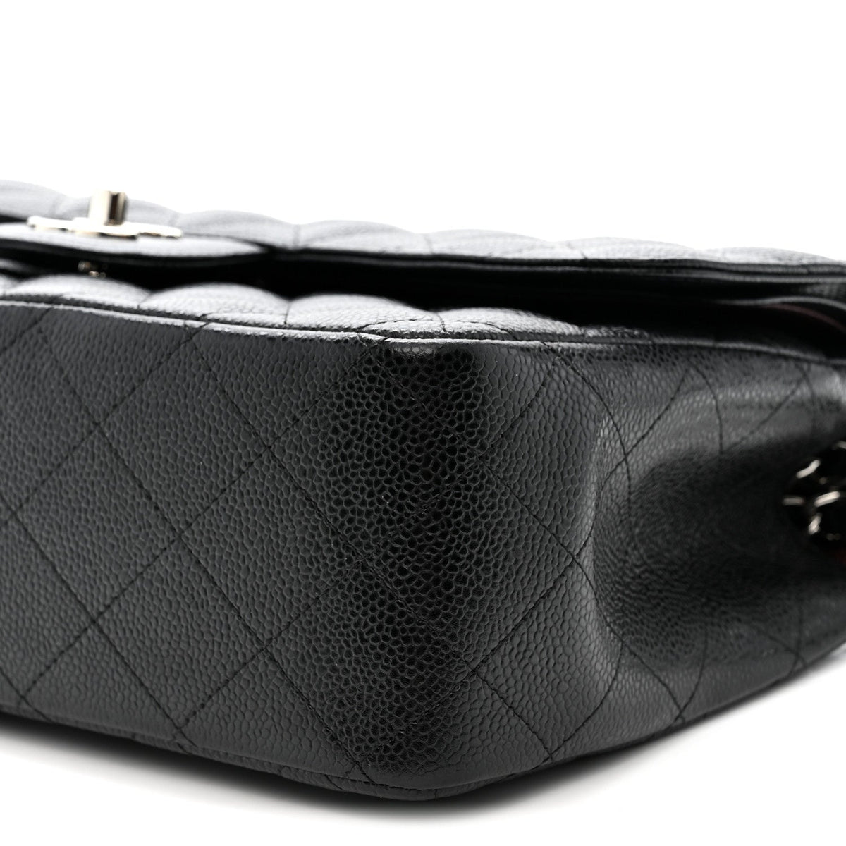 Caviar Quilted Jumbo Double Flap Black At My store