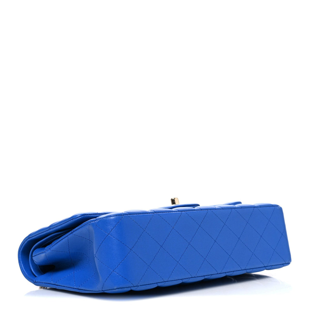 Lambskin Quilted Medium Double Flap Blue At My store