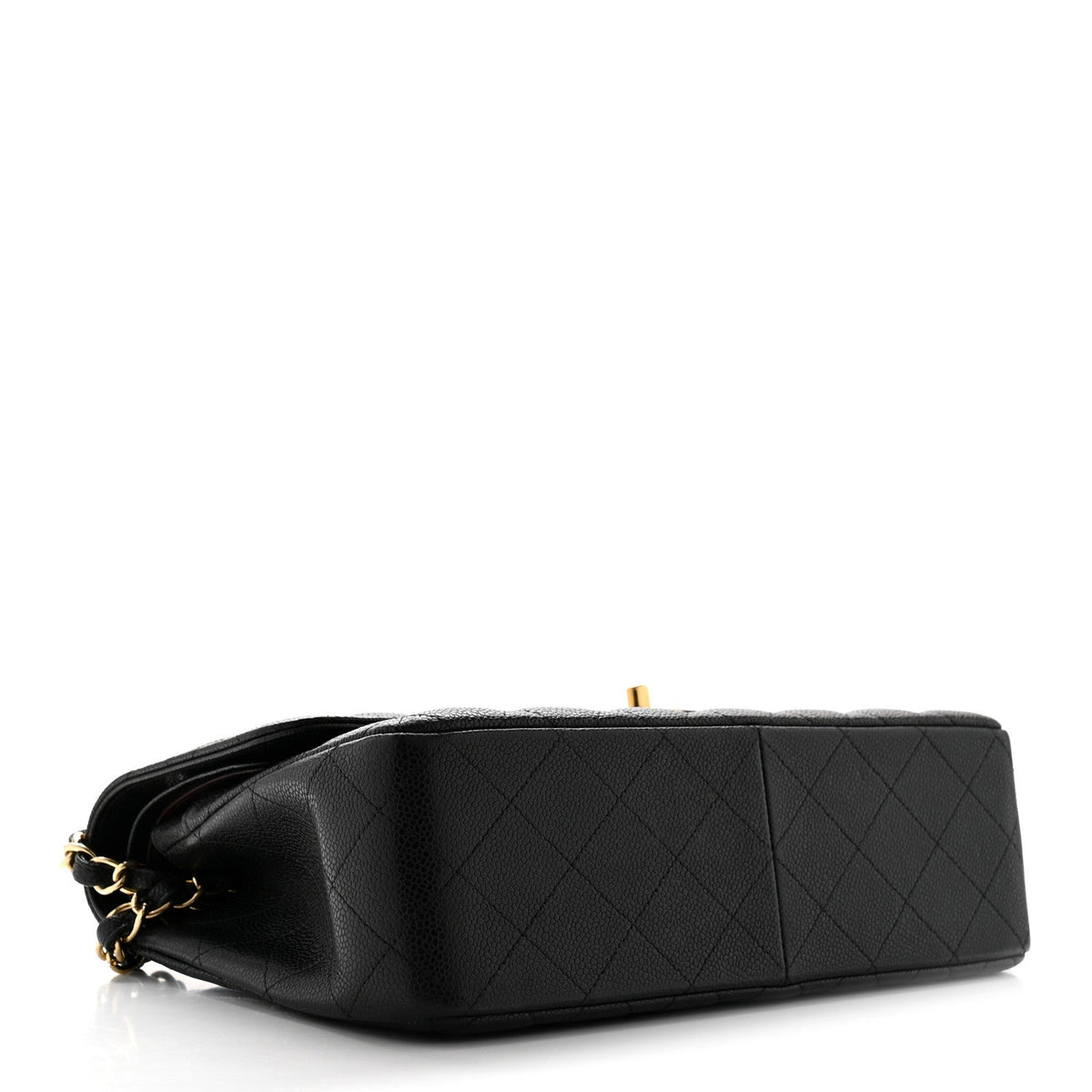 Caviar Quilted Jumbo Double Flap Black At My store