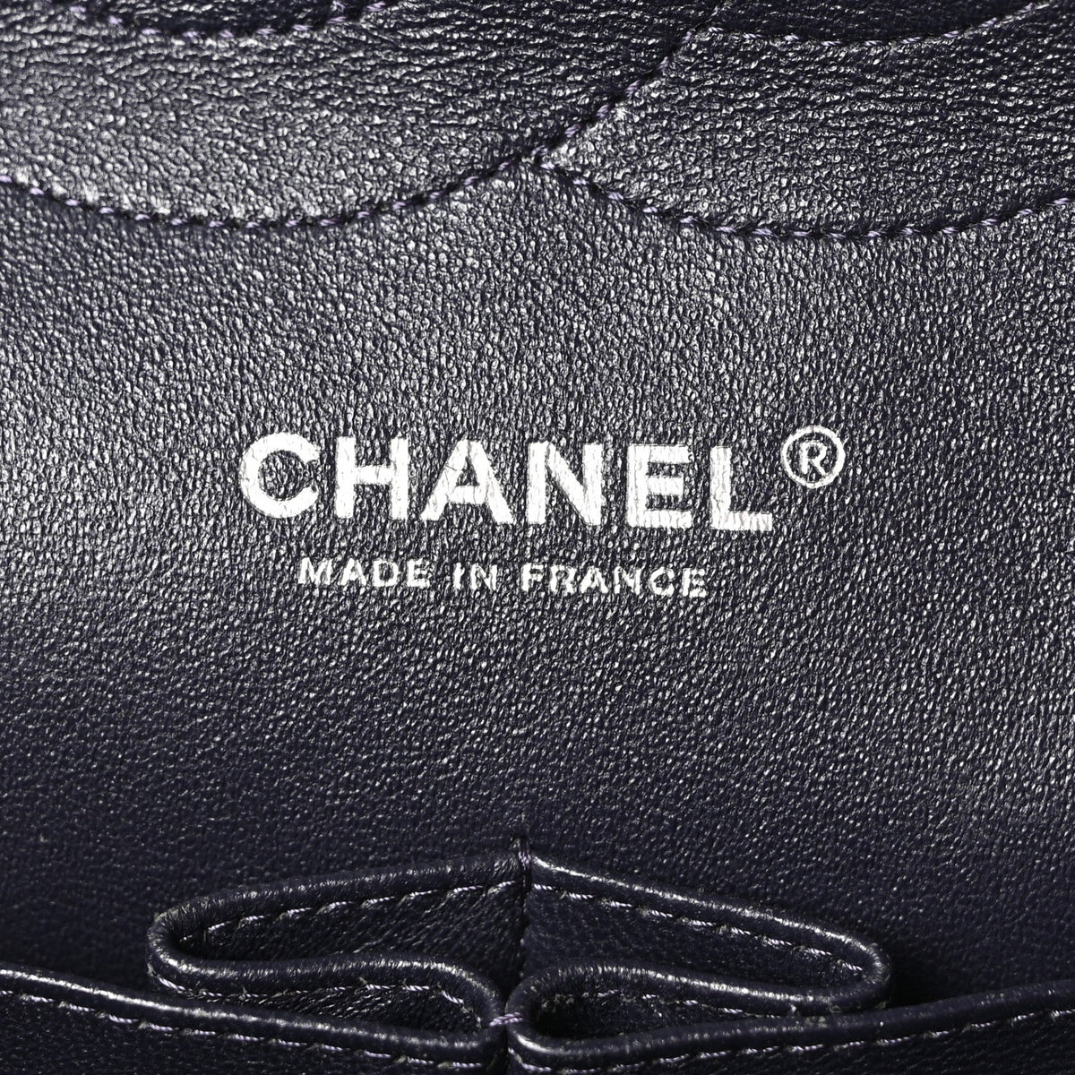 Lambskin Quilted Jumbo Double Flap Navy At My store