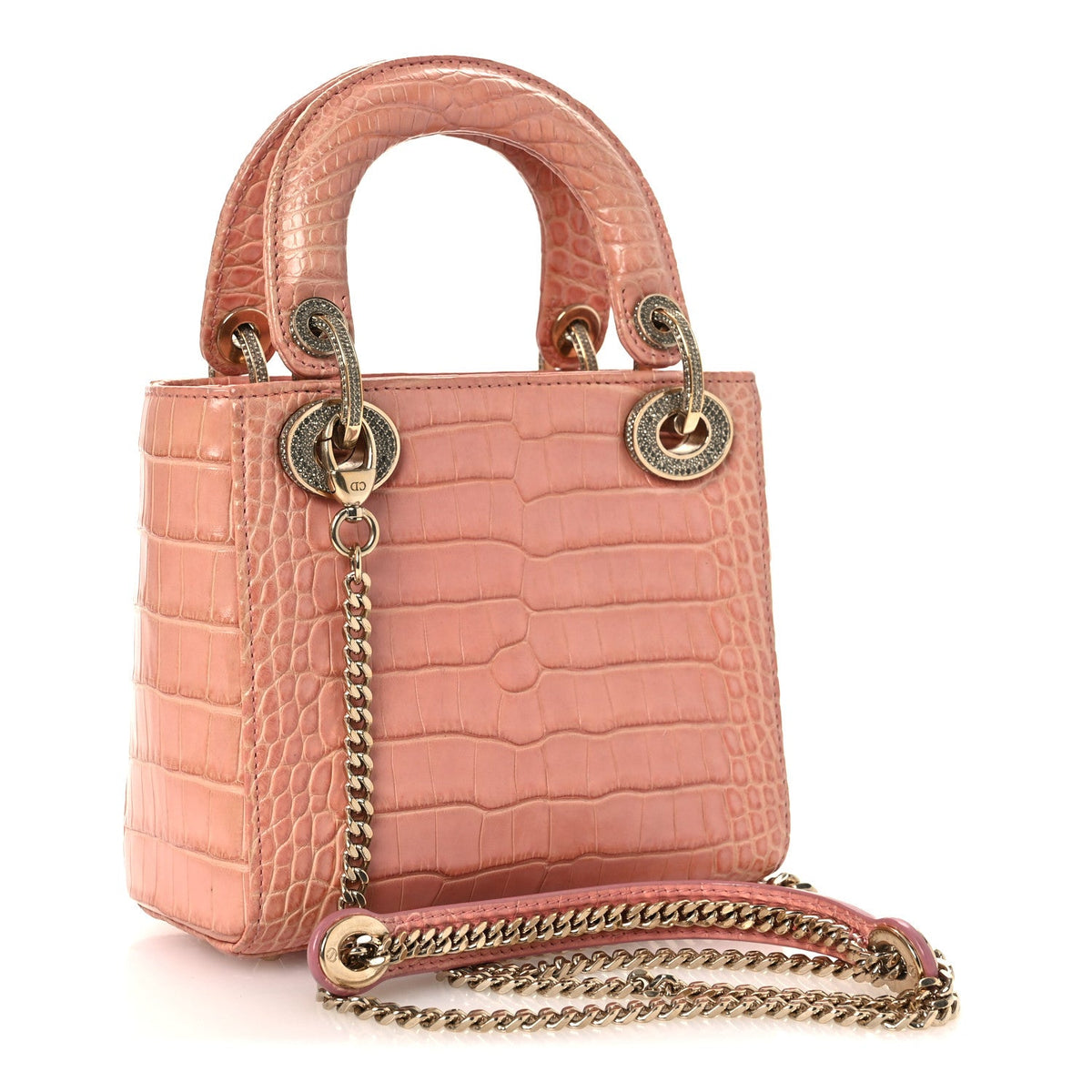 Alligator Crystal Mini Lady Dior Pink AT My store