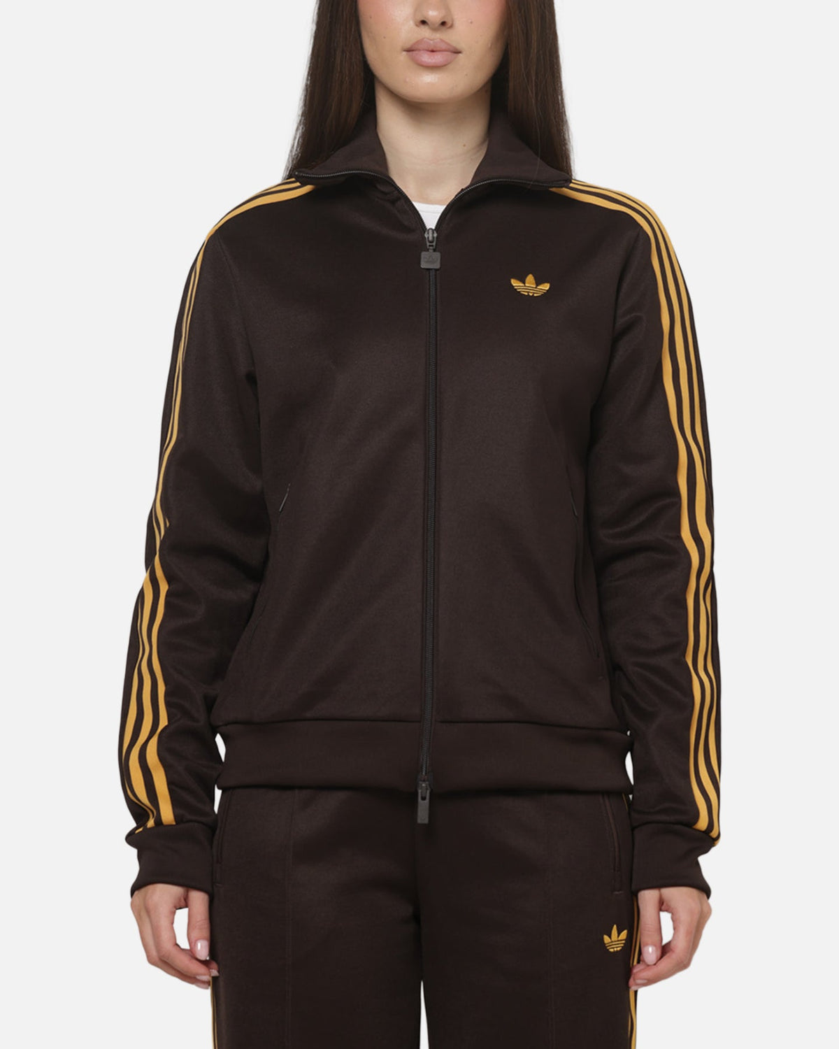 Best-Selling Adidas Women's Classic Track Top Brown/Yellow