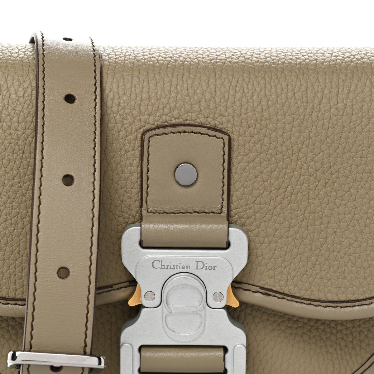 Grained Calfskin Mini Gallop Bag With Strap Beige AT My store