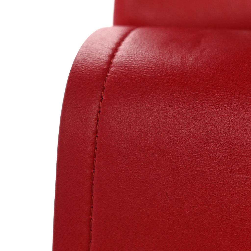 Lambskin Quilted Jumbo Double Flap Red At My store