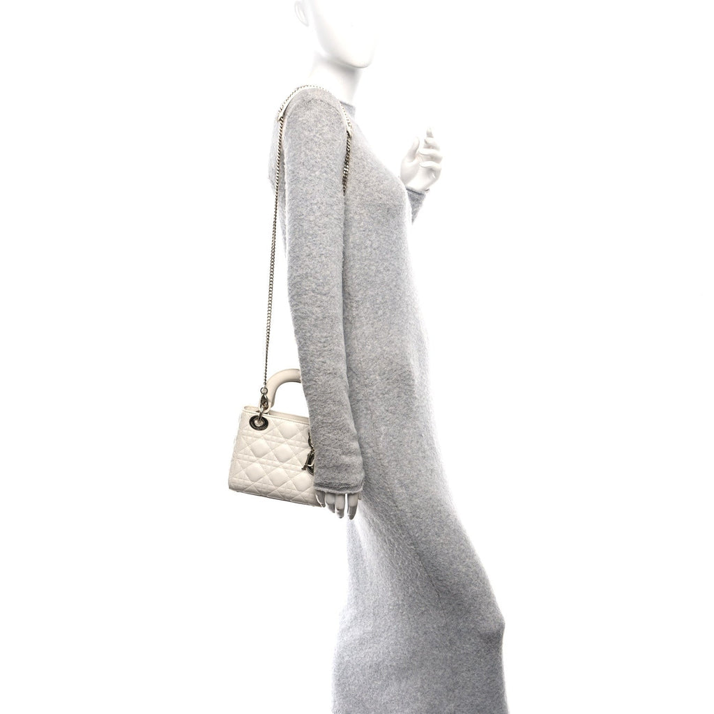 Lambskin Cannage Mini Lady Dior White AT My store