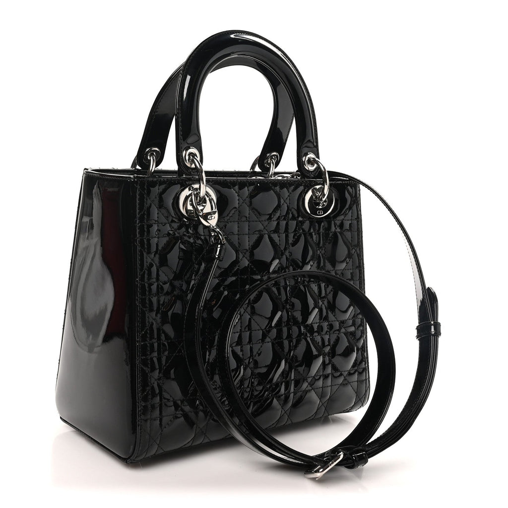 Patent Cannage Medium Lady Dior Black AT My store