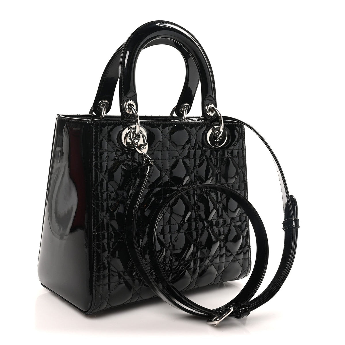 Patent Cannage Medium Lady Dior Black AT My store