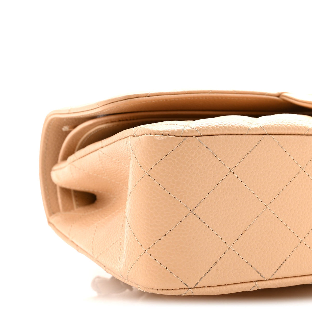 Caviar Quilted Medium Double Flap Beige At My store