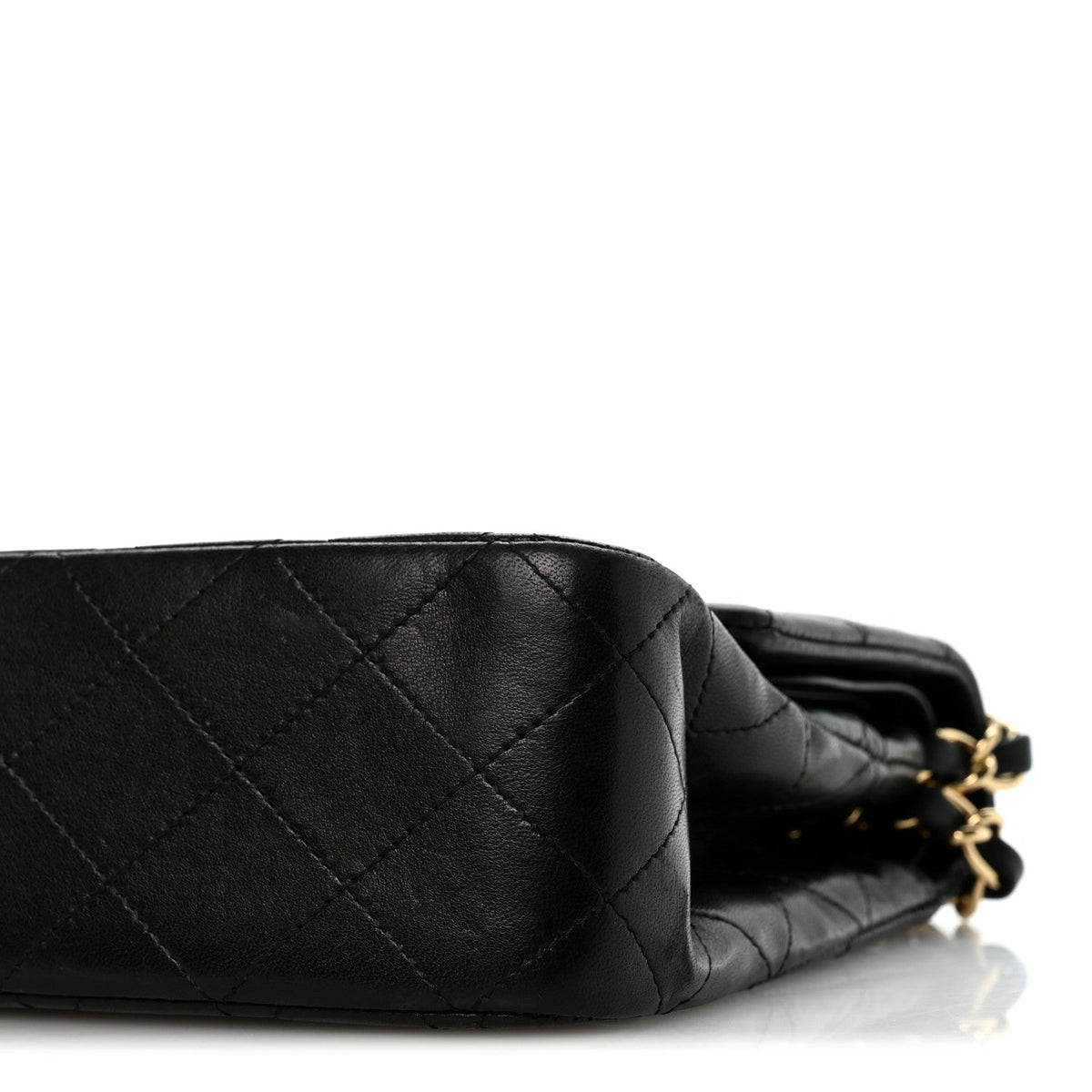 Lambskin Quilted Medium Double Flap Black At My store