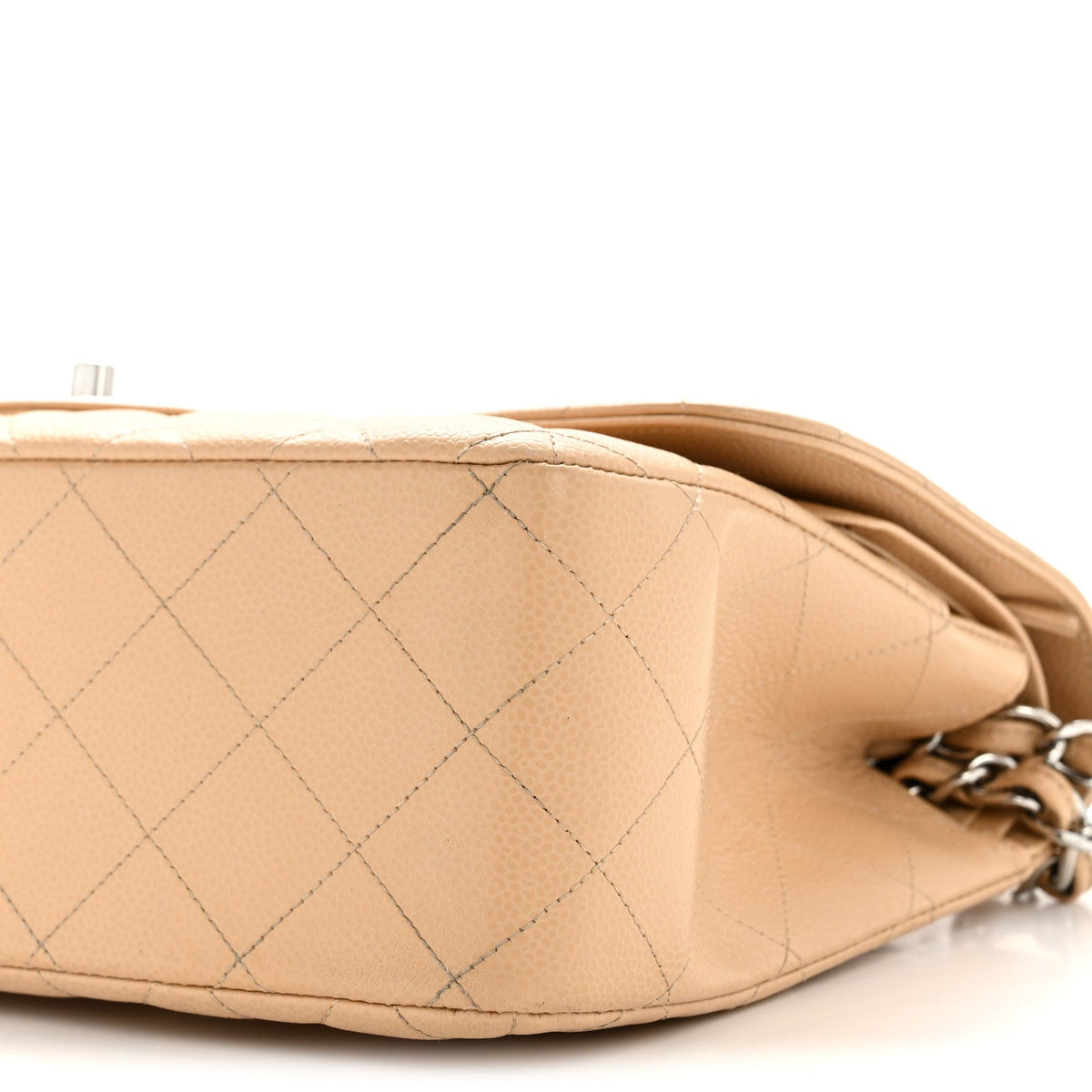 Caviar Quilted Jumbo Double Flap Beige Clair At My store