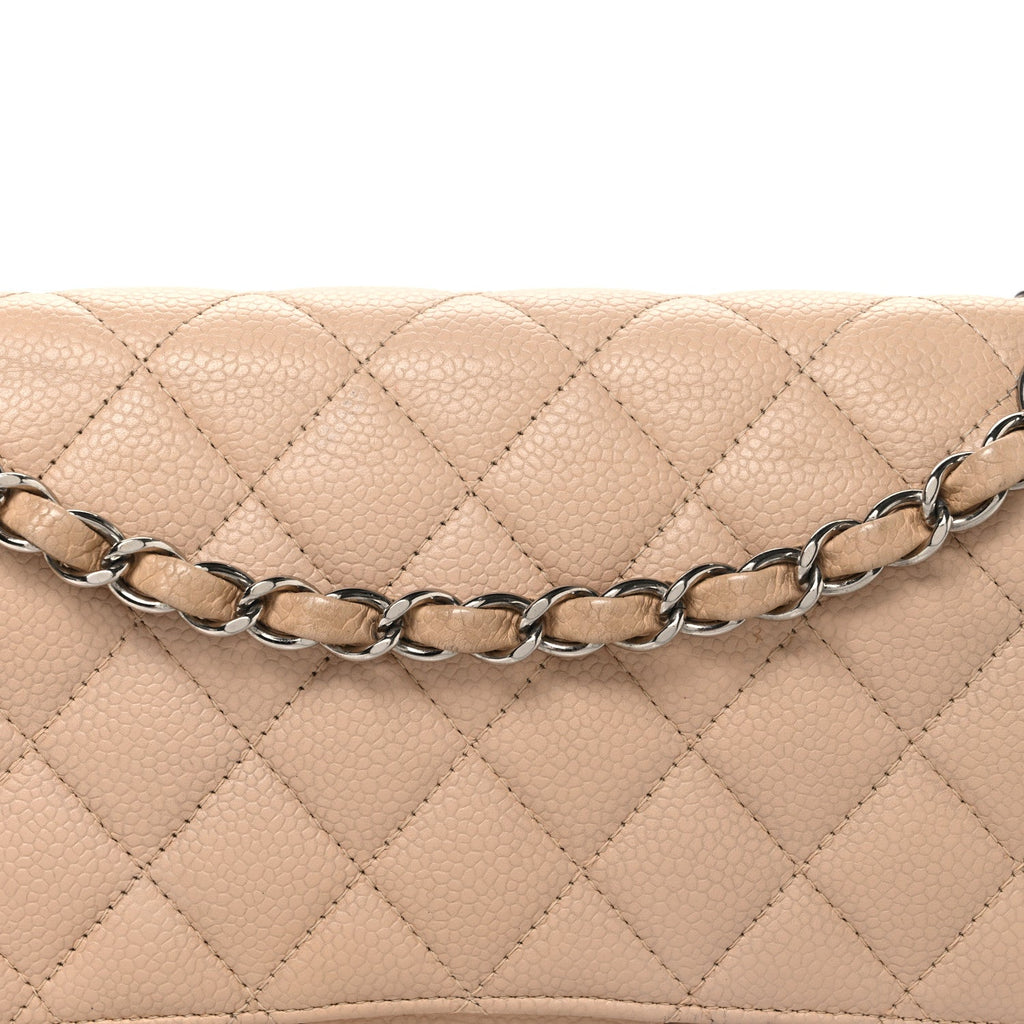 Caviar Quilted Medium Double Flap Beige At My store