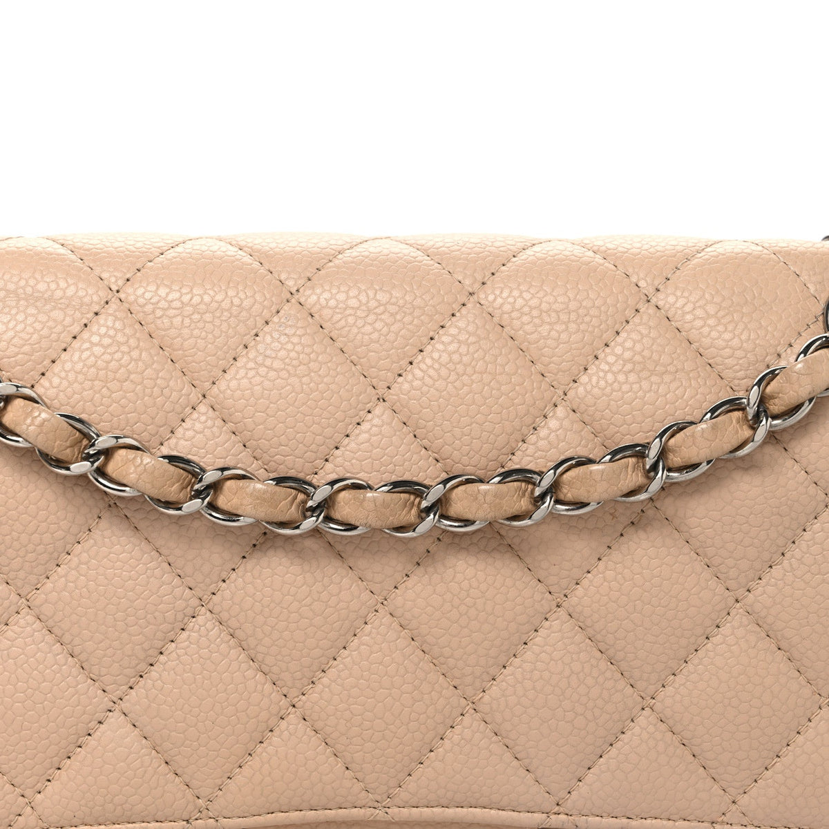 Caviar Quilted Medium Double Flap Beige At My store
