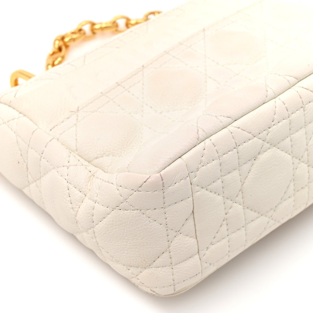 Grained Calfskin Cannage Small Caro Bag White AT My store