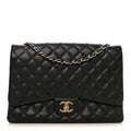 Caviar Quilted Maxi Double Flap Black At My store
