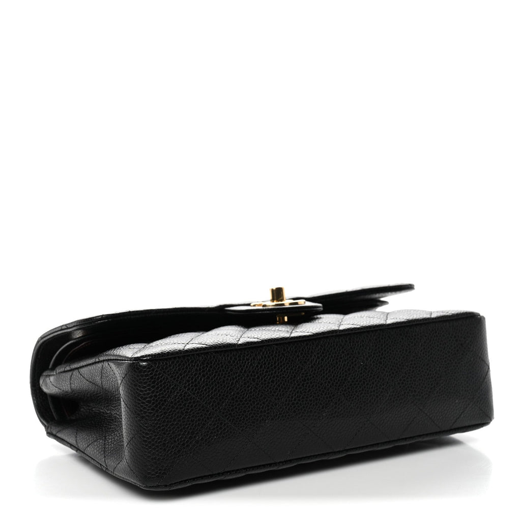 Caviar Quilted Small Double Flap Black At My store