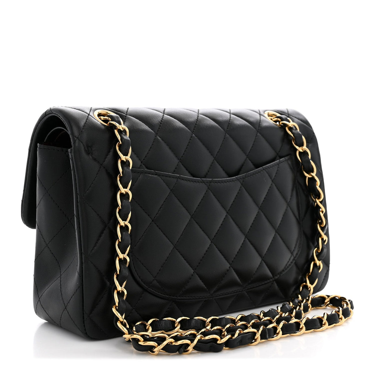 Lambskin Quilted Small Double Flap Black At My store