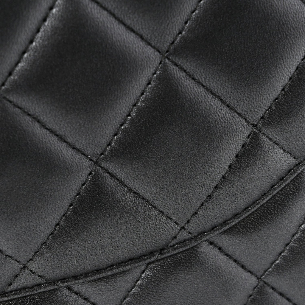 Metallic Lambskin Quilted Maxi Double Flap Pewter At My store