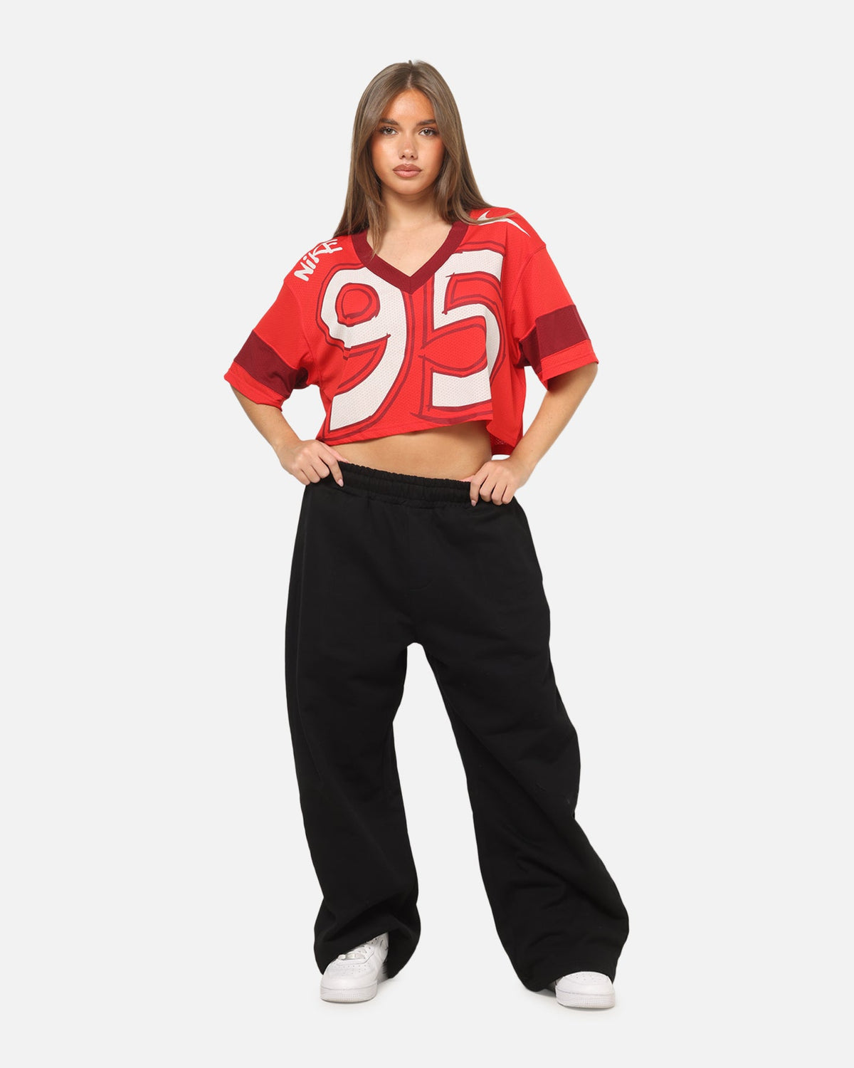 Top Seller Nike Women's Sportswear Oversized Cropped Jersey University Red