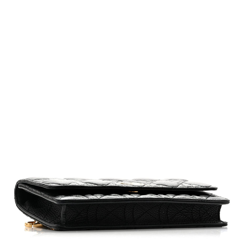 Supple Calfskin Caro Pouch with Chain Black AT My store