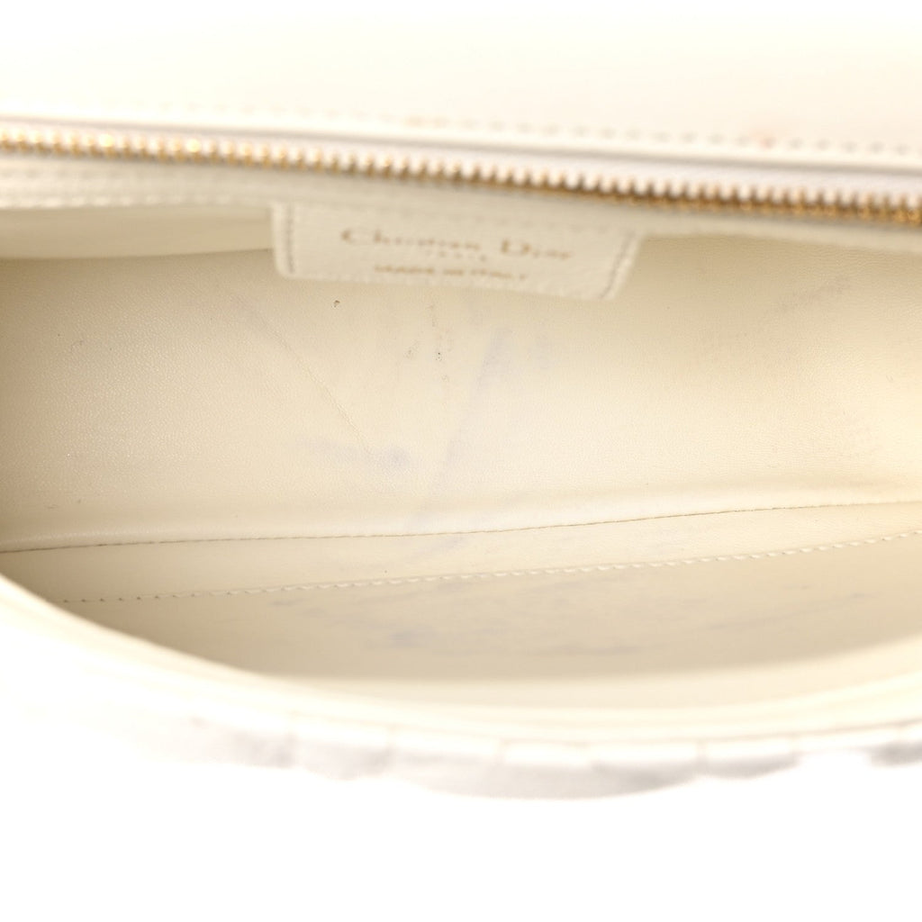 Supple Calfskin Cannage Medium Caro Bag Ivory AT My store