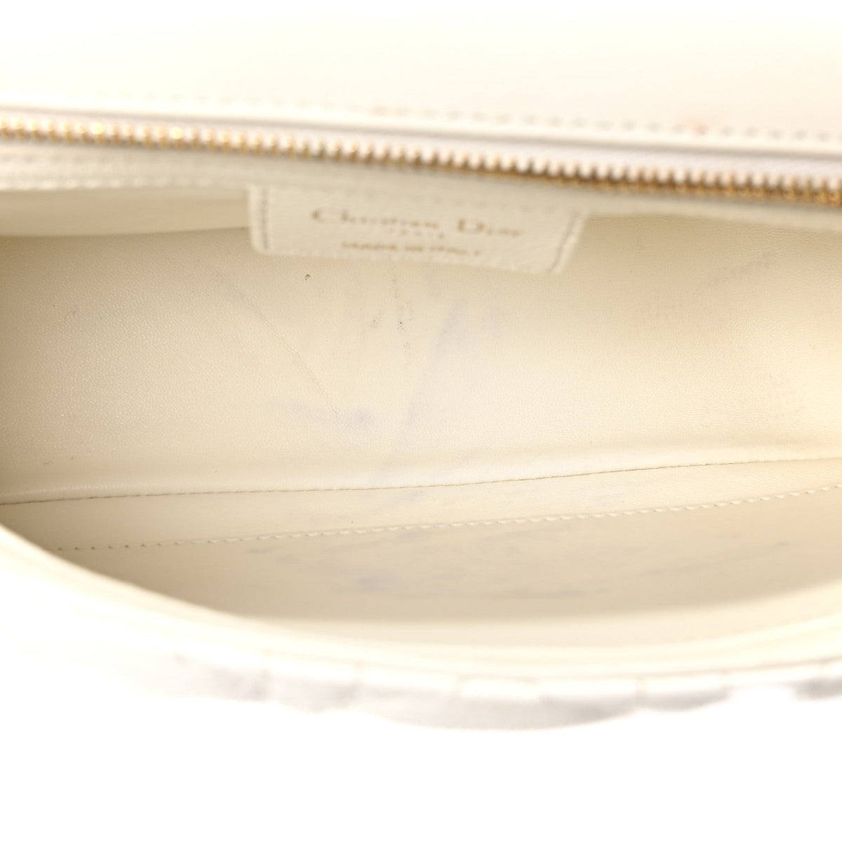 Supple Calfskin Cannage Medium Caro Bag Ivory AT My store