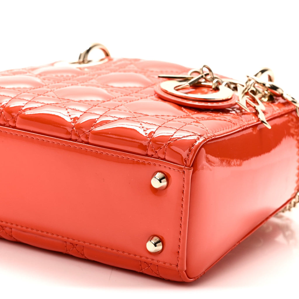 Patent Cannage Mini Lady Dior Orange AT My store